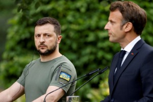 Picture of France's Macron: underlined to Ukraine's Zelenskiy concerns over nuclear risks