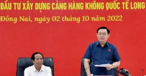 Ảnh của Chủ tịch Quốc hội kiểm tra dự án sân bay Long Thành, cao tốc Bến Lức - Long Thành