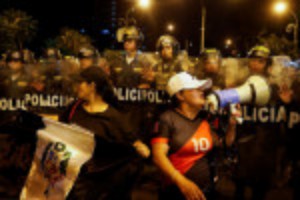 Picture of Thousands march in Peru capital demanding president step down