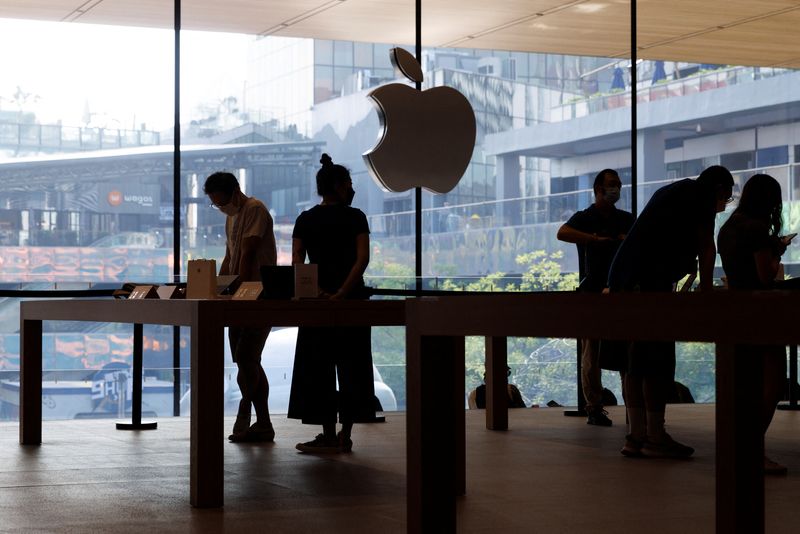 Apple's stock market value falls below $2 trillion