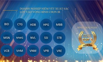 IR AWARDS 2021: Hãy tham gia Bình chọn Top 3 Large Cap có hoạt động IR tốt nhất 2021, cơ hội trúng điện thoại Samsung Galaxy M51