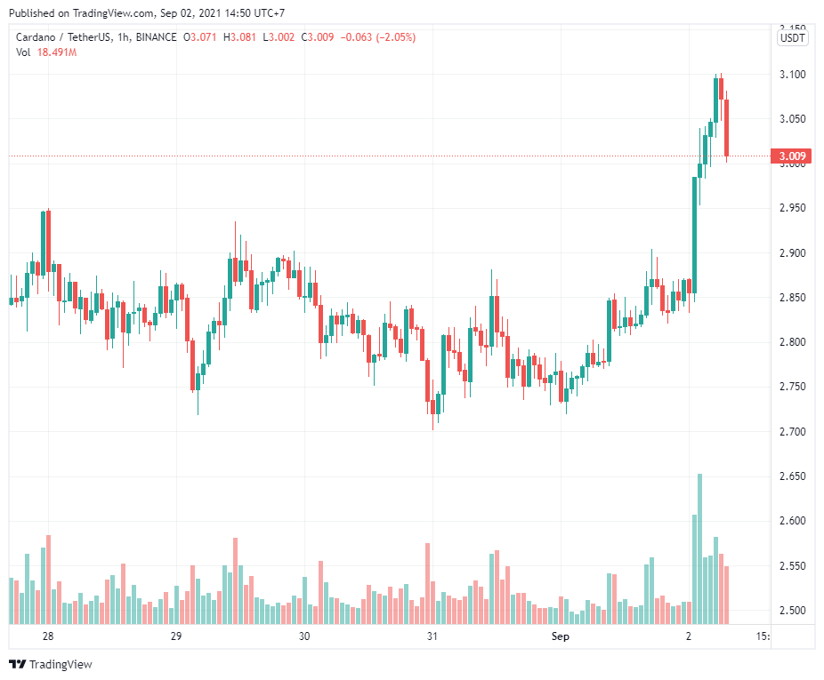 Lần đầu tiên ADA đạt 3 đô la khi Cardano, Ethereum dẫn đầu “chu kỳ siêu tăng giá” của tiền điện tử