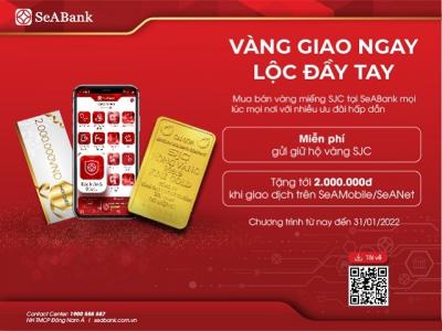 SeABank mở rộng cung cấp dịch vụ mua bán vàng SJC trực tuyến